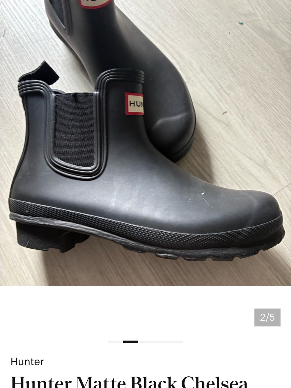 Hunter Black Chelsea Short Rain Boots for Men